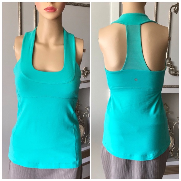 Lululemon scoop neck tank top size 6 small Bali breeze Luon Athletica yoga - Picture 2 of 8